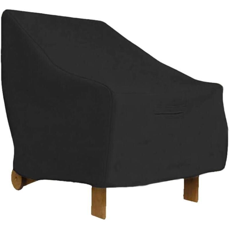 Housse de fauteuil de jardin extérieur avec siège profond housse de chaise de patio étanche 210D avec cordon réglable YYV