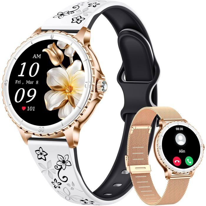Discount Montre Connectée Ios Android Online Montre Connect E Femme IOs Android Smartwatch Sport Cardio Traqueur D Activit Argent YONIS