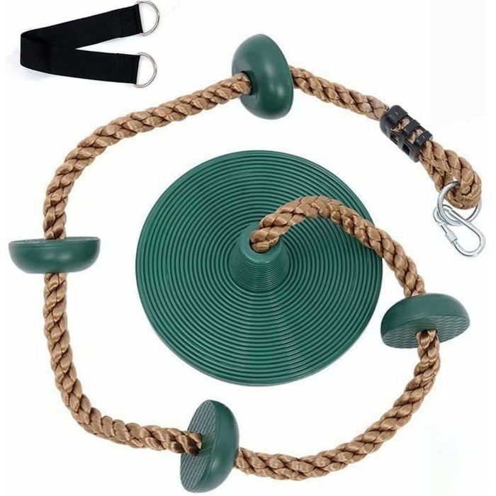 CHAIRLIN Balançoire D'arbre En Corde – Siège Disque 30 Cm + Petite Plateforme, Extérieur