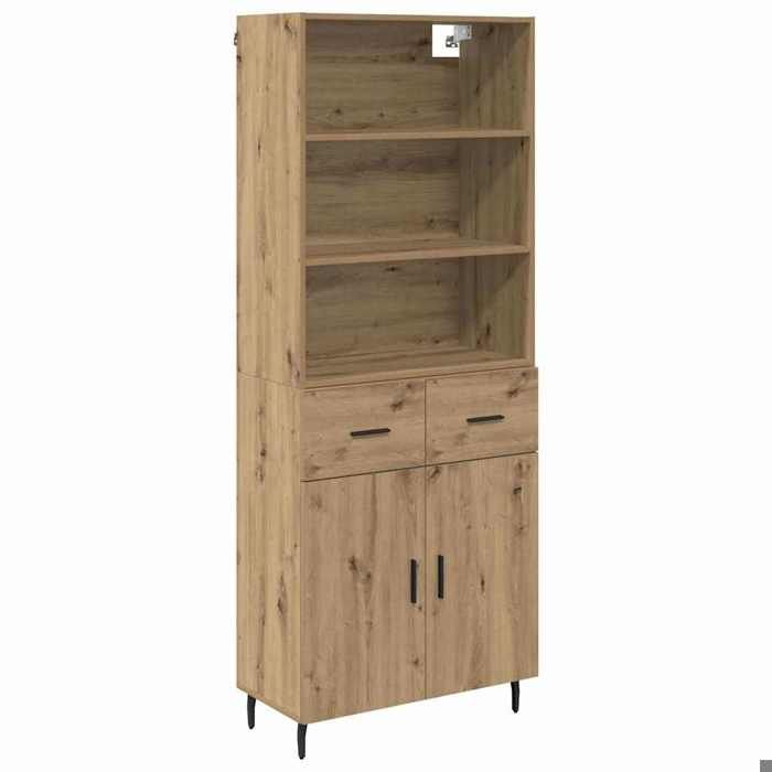 Buffet Moderne En Chêne 79x38x80 Cm - Meuble De Rangement Avec Tiroir Et Portes Pivotantes Pour Salon/cuisine - 14