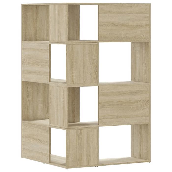 Cabinet de Livre SOLOMOON CHIC Bibliothèque dangle à 4 niveaux - Pour salon/bureau - chêne sonoma bois dingénierie BB738