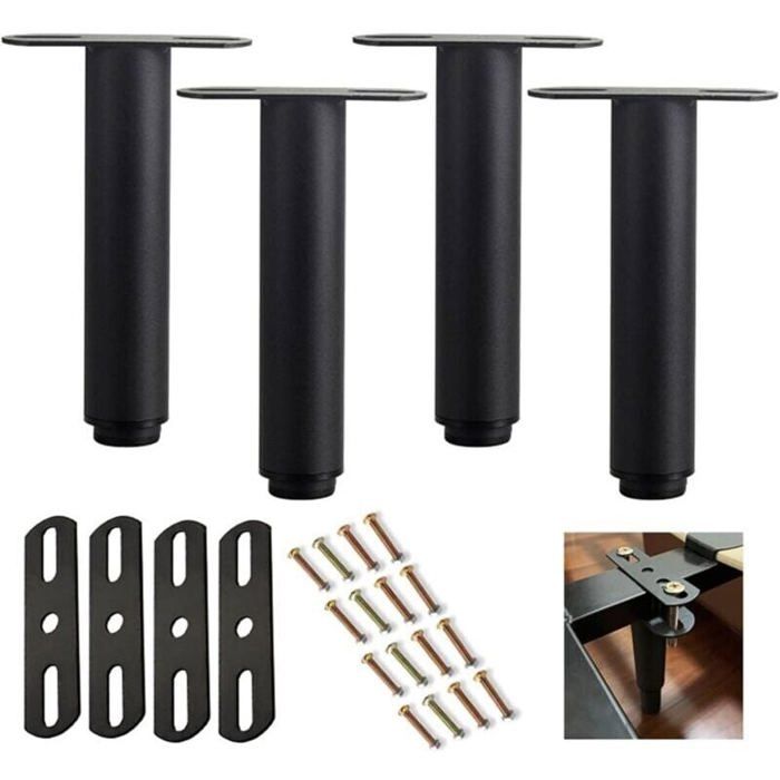 Pieds de meuble réglables en métal - ZOR® - 4 pièces - Hauteur réglable 35-45 cm - Capacité 400 kg - Antidérapants Pieds de meuble réglables en métal - ZOR® - 4 pièces - Hauteur réglable 35-45 cm - Capacité 400 kg - Antidérapants