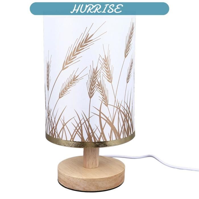 Lampe de table de chevet Lampe de table de chevet LED à intensité Lampe de table de nuit USB en bois massif avec abat-jour