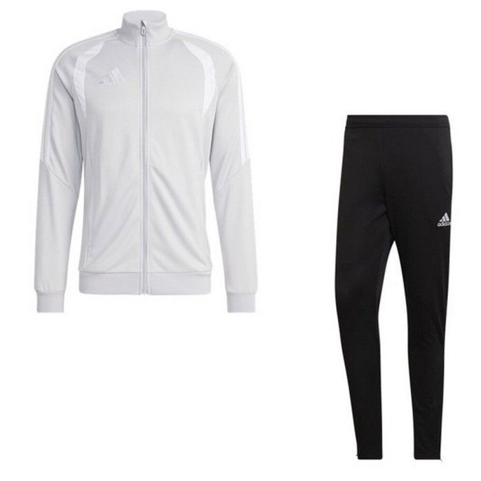Jogging (ensemble) - ADIDAS - Climacool - Gris et noir - Veste zippée col montant - Pantalon ceinture élastique