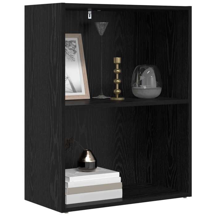 Bibliothèque de rangement(1 PCS) - ZENCORE - Colonne Etagère à Livres - Chêne noir 60x30x76.5cm - Bois dingénierie LH86478