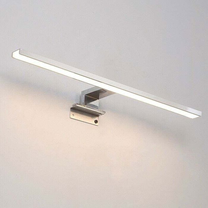 Lampe miroir LED salle de bain - PZCC - 40 cm - 7W - 700 lumen - 230 volts - Aluminium - IP44 - Blanc chromé - 6000k