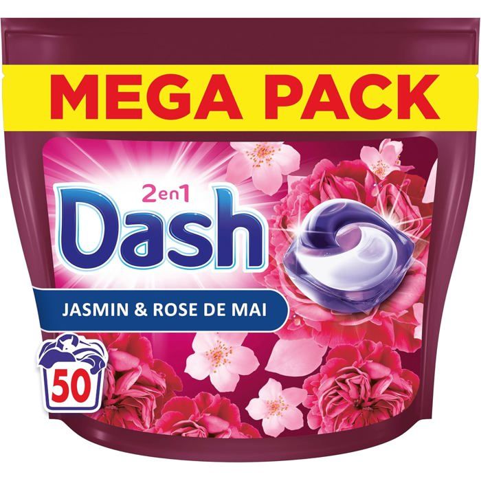 2En1 Pods, Lessive En Capsule, 50 Lavages, Parfum Jasmin Et Rose De Mai ...