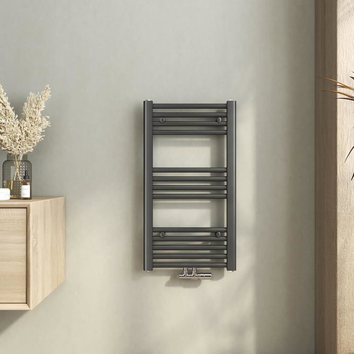 Sèche-Serviette à Eau Chaude - 70 x 40 cm Couleur Anthracite - Radiateur pour Salle de Bain