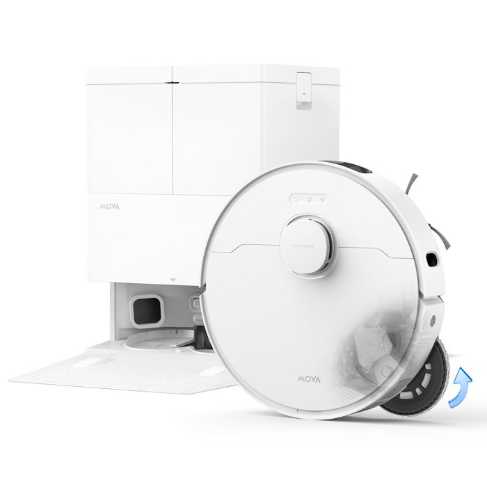 MOVA E50 Pro Ultra Robot aspirateur laveur 30 000 Pa lavage 100 °C 12 N/260 tr/min vidage auto réservoir 5 L