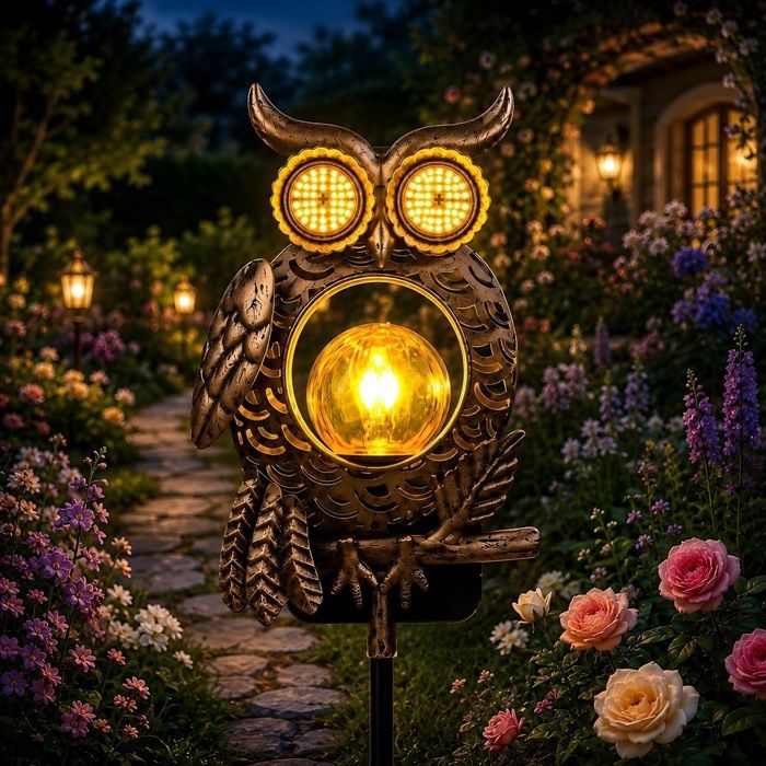 Lampes solaires pour extérieur décoration de jin décoration de jin lumières solaires hibou décoration pour le LAMPADAIRE DE JARDIN
