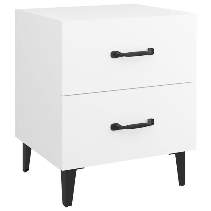 Tables de lit Moderne CHIC 2 pcs Armoires de chevet - Pour chambre - Blanc 40x35x47 5 cm CC676