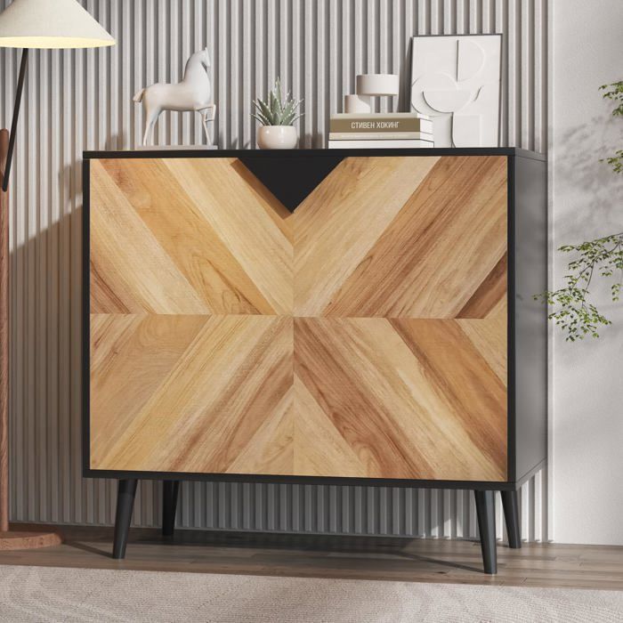 Buffet Bahut Enfilade - Armoire indépendante avec étagère - 80 x 40 x 75 cm - Pour salle à manger salon ou entrée - Brun boisé