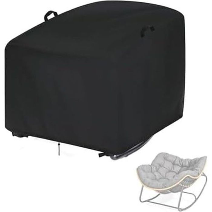 Housse de fauteuil à bascule en rotin pour le jardin en tissu Oxford 210D avec ourlet élastiqué - 152 x 109 x 84 cm Housse de fauteuil à bascule en rotin pour le jardin en tissu Oxford 210D avec ourlet élastiqué - 152 x 109 x 84 cm