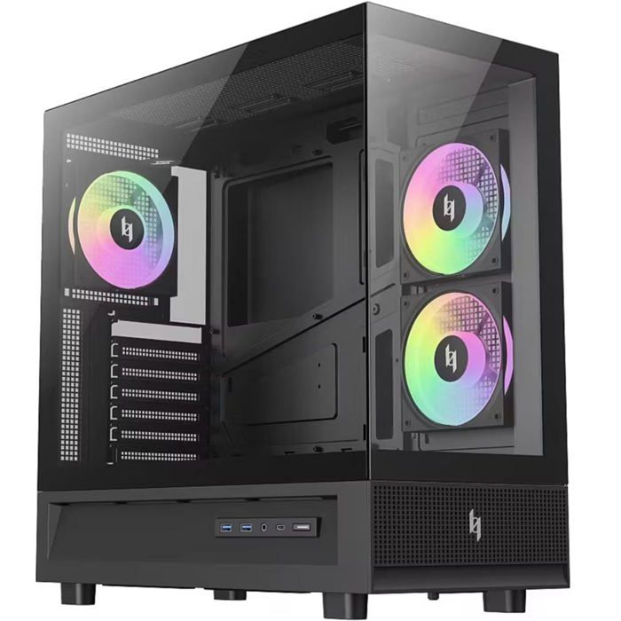 Boîtier PC GAMEMAX NEX C51 BK Tour midi Acier & verre trempé 3 ventilateurs ARGB