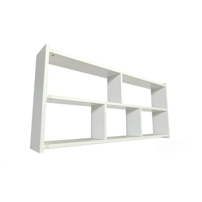 étagère pour lit mezzanine abc meubles - largeur 140 - blanc