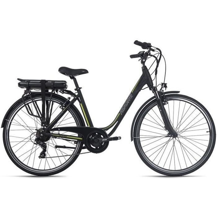 Aluminium Vélo électrique femme ADORE Versailles 28''Ebike noir-vert 250 Watt Li-Ion 36V/10,4 Ah 7 vitesses