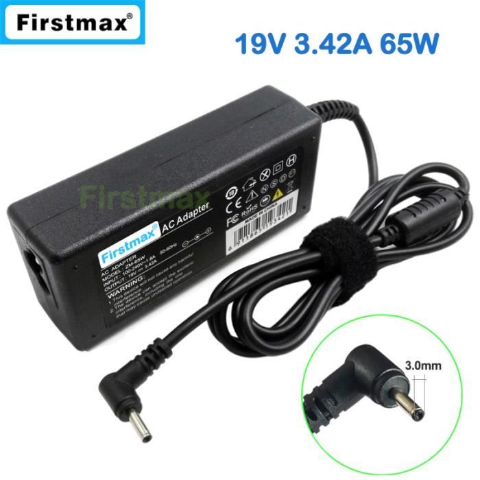 Chargeur 65W Pour Acer Swift 3, Spin, Chromebook - 19V/3.42A - Connecteur 3.0x1.1mm