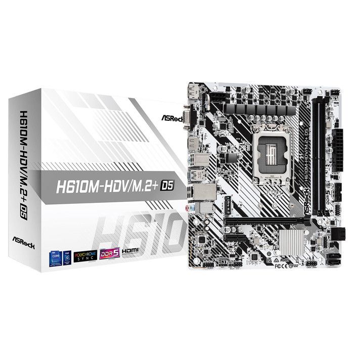 Carte Mère ASRock H610M-HDV/M.2+ DDR5 (Intel LGA 1700) Micro ATX