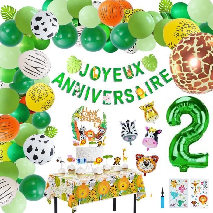 Forfait ballon 2e anniversaire garçon ou fille 2 ans anniversaire girafe  singe cirque ballons de fête d'anniversaire fête d'anniversaire pour  enfants -  France