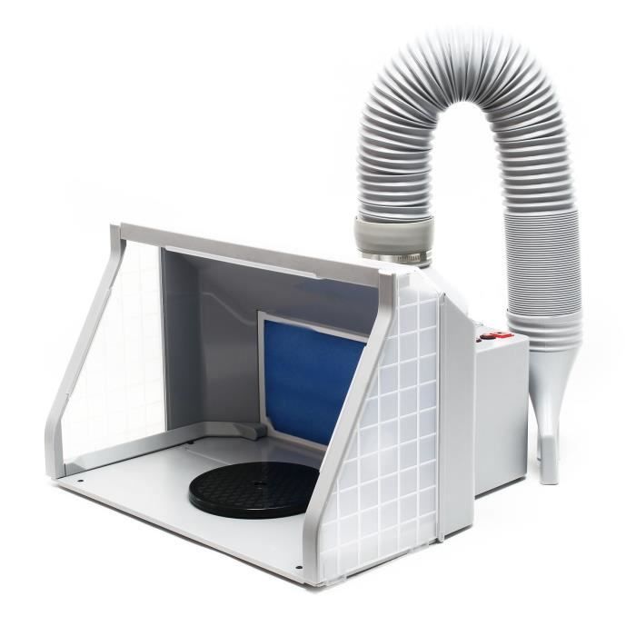 Cabine Aspiration - Airbrush - Double ventilation - LED - Réglable - Anti brouillard