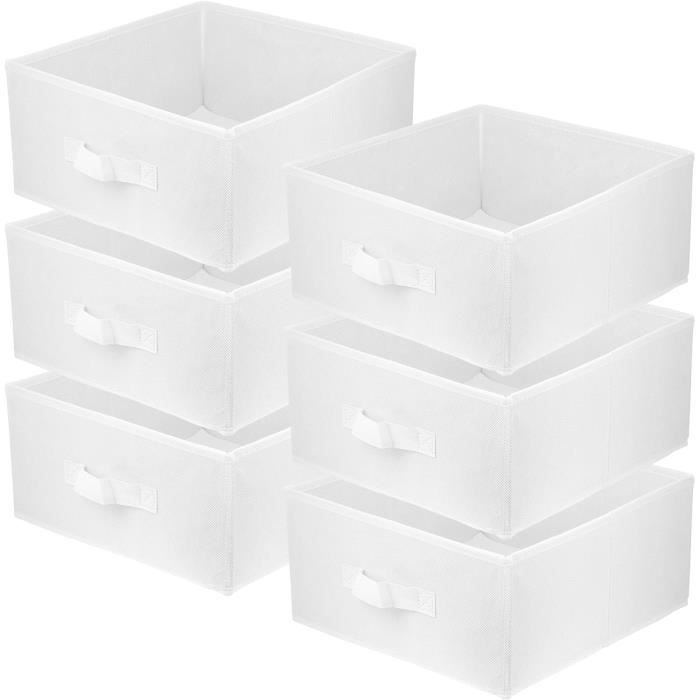 Lot De 4 Boîtes De Rangement Pliantes Royouzi 25x16.5x10cm - Multicolores Avec Étiquettes