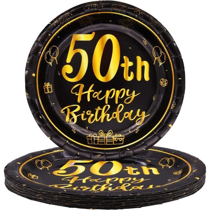 Assiettes Jetables 40 Ans – Lot De 16, Argent Et Or, Diamètre 40 Cm, Décoration Anniversaire