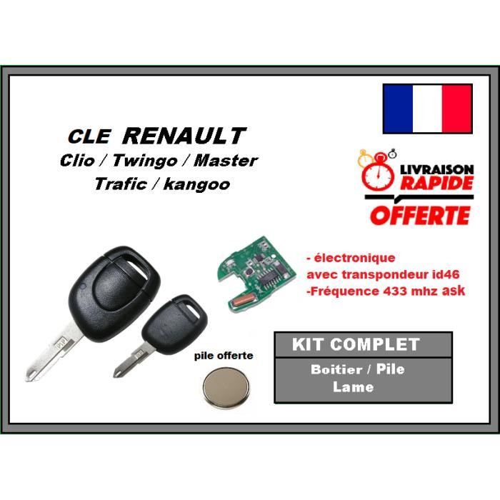 Clé vierge avec circuit électronique Renault Clio 2 Kangoo 1 twingo 1 avec pile
