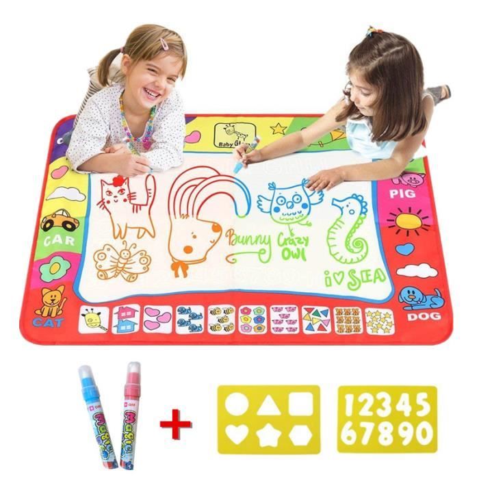 Doodle Tapis Grande 8060cm Eau Tapis De Dessins 4 Couleurs Tapis De Dessin Avec 2 Stylos 2 Moules Loisir Créatif Jouets édu