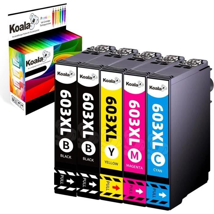 Pack de 5 Cartouche d’Encre Compatible pour Epson 603 603XL pour Expression  Home XP-2100 XP-2105 XP-3100 XP-3105 XP-4100 XP-4[L33]