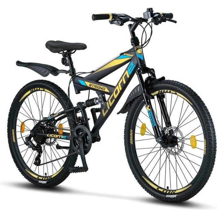 Vélo tout terrain - Licorne Bike - Strong - 26 pouces - Schwarz/Blau/Lime