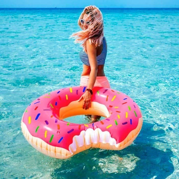 Bouée géante en forme de Donut croqué pour piscine et nage 