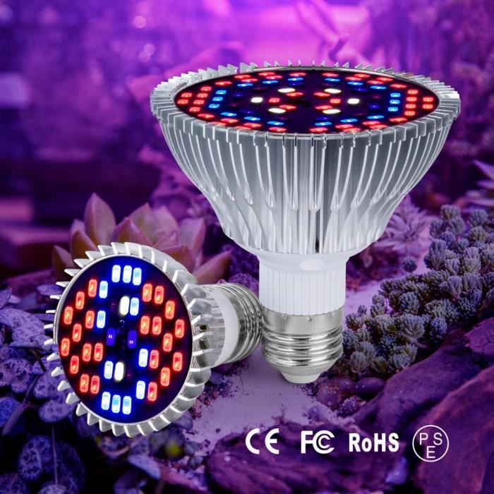 Lampe horticole LED pour culture de plantes sous tente, 30-50-80W, 220V,  spectre compl E27 42leds 30W Two Years Warranty -LR1353 - Cdiscount Jardin