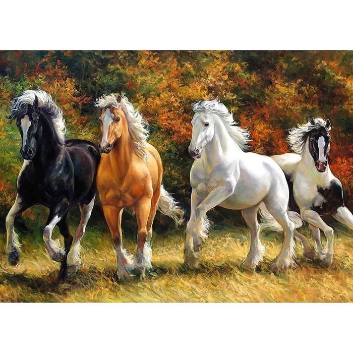 5D Diamond Painting Diy Kits Cheval, Neige Des Animaux Broderie Diamant Kits De Broderie Au