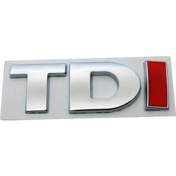 Accessoires auto intérieurs,Autocollants avec emblème TDI, logo pour Volkswagen VW Polo Golf Jetta Passat - Type silver silver Red