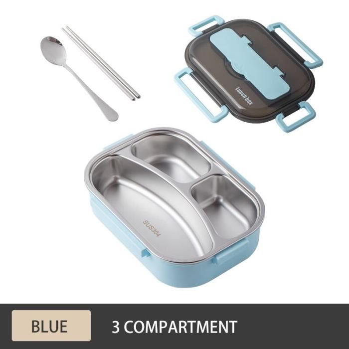 Lot De 2 Boîtes Bento Inoxydable 316L - 1,2 L Et 1,7 L Avec Compartiments | Étanches, Pour École, Travail, Pique-nique
