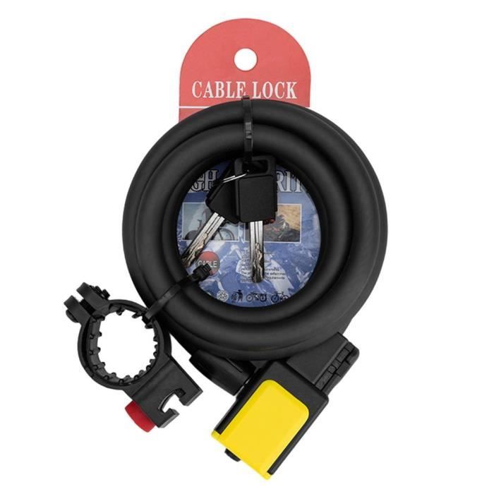 Antivol Vélo Portable à Câble - Verrou à Combinaison, Longueur 1m, Métal Et Nylon - 5