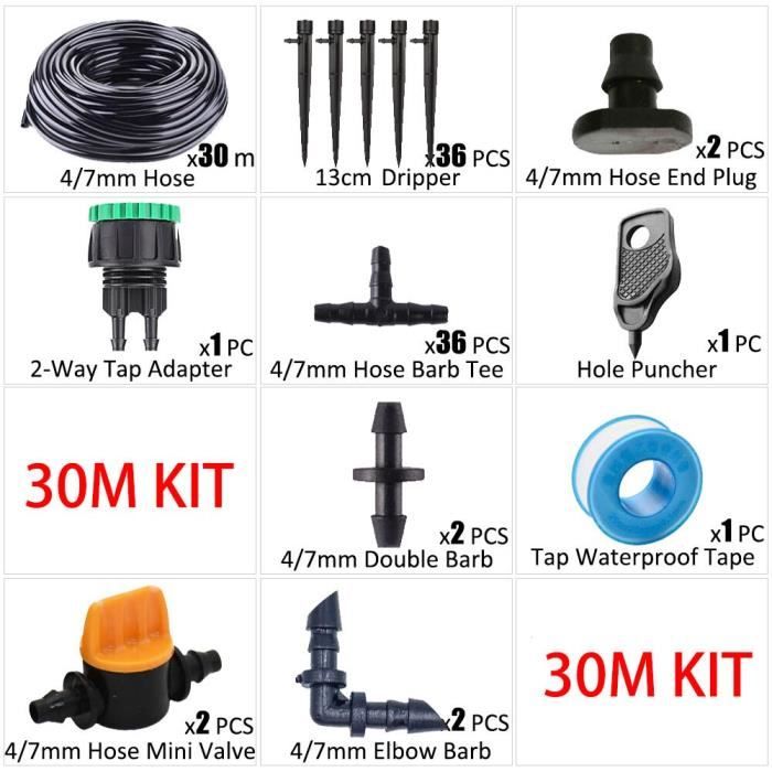 60pcs Irrigation Goutteurs Réglable Micro Irrigation Goutte à Goutte 8 Sortie Deau Jardin Arroseur Goutteur Outil Darrosage 92583732