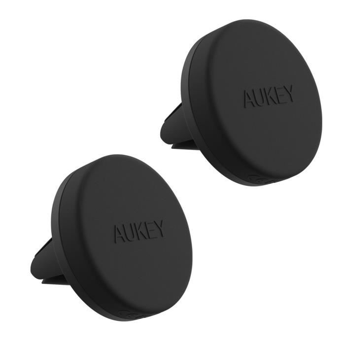 AUKEY Support Voiture Magnétique à Grille d'aération pour iPhone  6s-6-SE-5-5s-Samsung Galaxy S6-LG G3 et les autres smartphones-Noir
