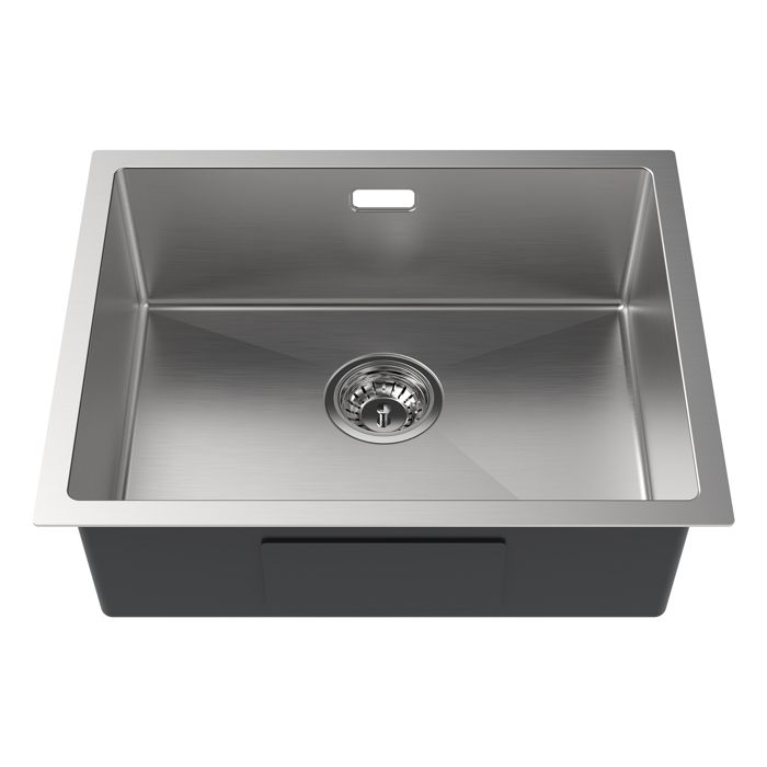 Auralum Évier 1 Bac 55x45x19CM Évier à Encastrer en Acier Inoxydable Évier  Cuisine Gris foncé avec