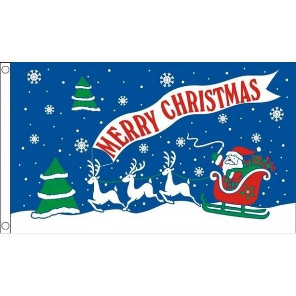 Drapeau Joyeux Noel Bleu 90x60cm Merry Christmas Haute Qualite Cdiscount Maison
