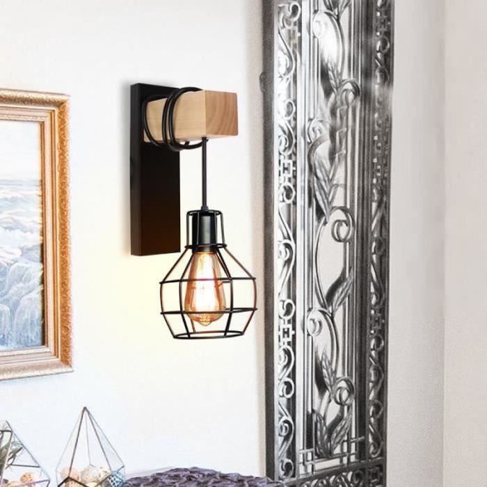 Applique Murale Industrielle Réglable E27 - Luminaire Vintage Pour Salon Ou Chambre (noir)