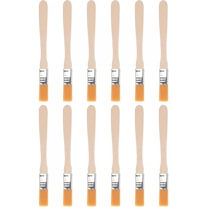 Lot De 12 Pinceaux En Nylon Doux Avec Manche En Bois Pour Mur, Armoires