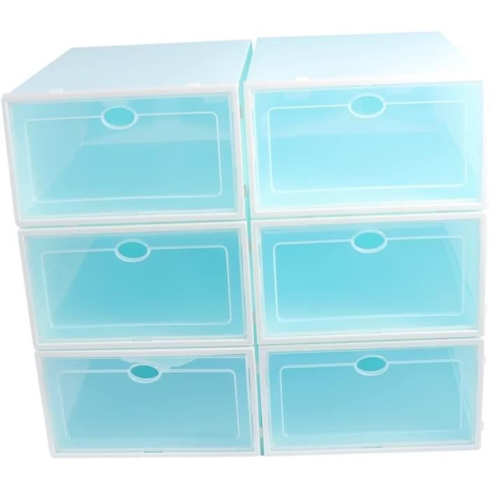 6 Boîtes à Chaussures Transparentes Empilables - Rangement Pratique Pour Placard Ou Entrée