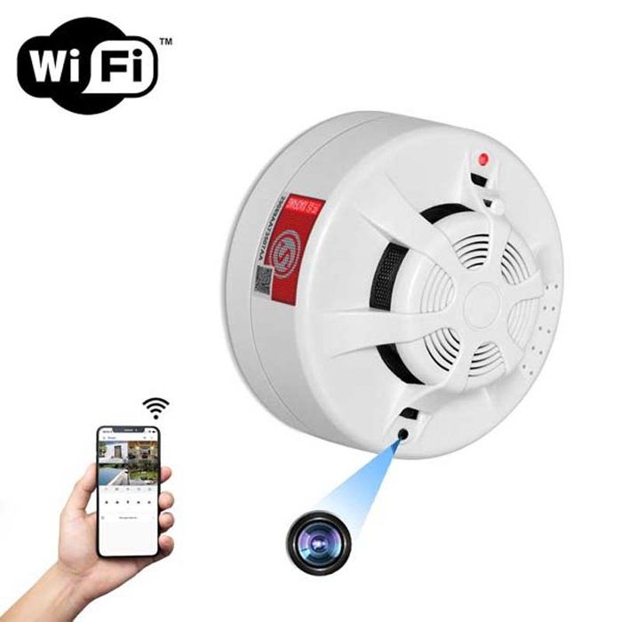 CONECTICPLUS Détecteur de fumée caméra espion WiFi 4K Vision à distance