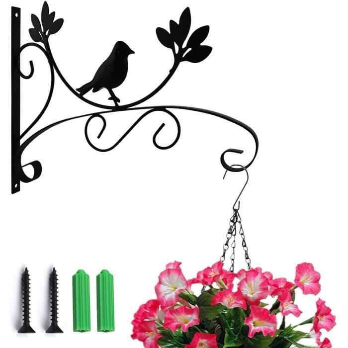 Cyrank Crochet Plante Suspendu 12 Pouces - Support Mural Extérieur Intérieur Pour Pot De Fleur Et Mangeoire