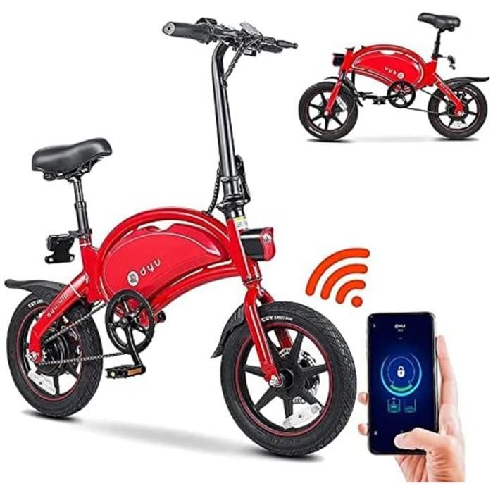Vélo électrique pliant DYU D3+ Rouge - 250w - 36v - Batterie 10Ah - 25km/h
