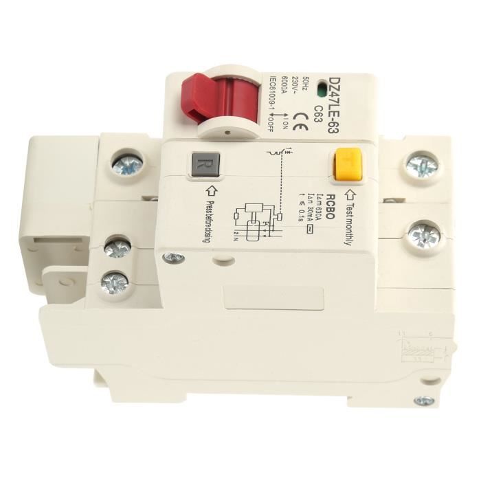 Disjoncteur Différentiel 2P 125A 400V DZ47-125 - Protection Fuite, Surcharge, Court-circuit