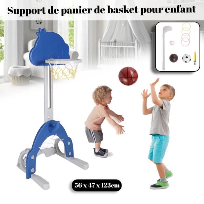 GOPLUS Panier de Basket Extérieur sur Pied, Hauteur Réglable 1,05-2,6 m