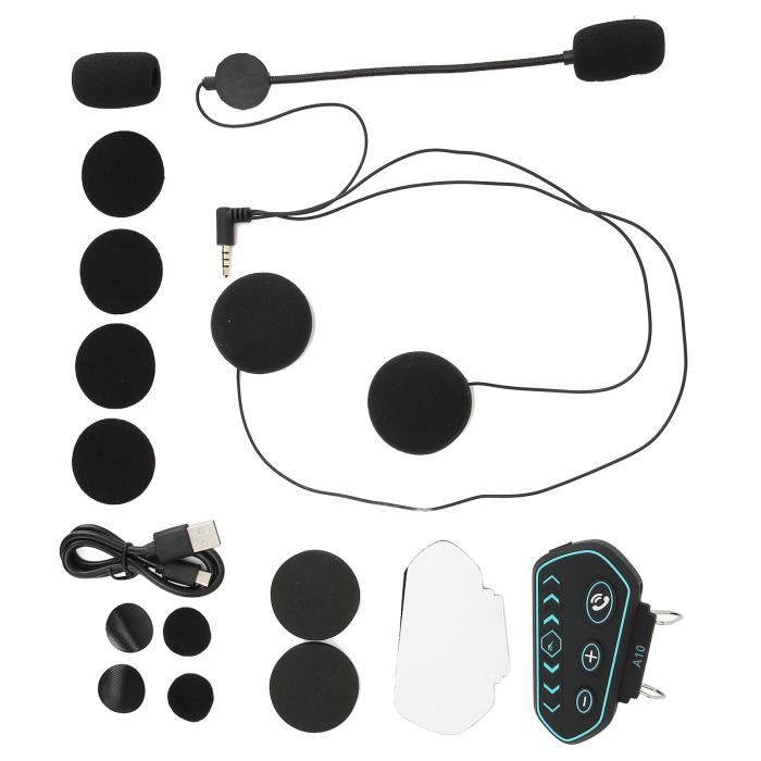 HOSPAOP - Casque Bluetooth Pour Moto - Bluetooth 5.0, Autonomie 80h, Réduction De Bruit DSP - Pour Communication, Musique, Appels Mains Libres