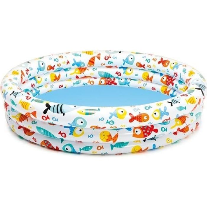 Piscinette - INTEX - Poissons - Autoportante - PVC - 132cm x 28cm